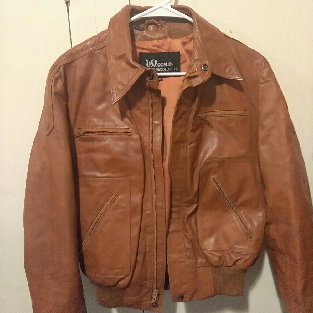 Wilsions brown leather jacket.